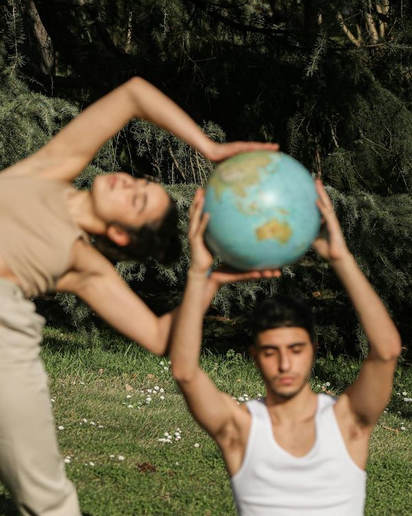 A person in a balanced yoga pose, symbolizing harmony of body and mind.